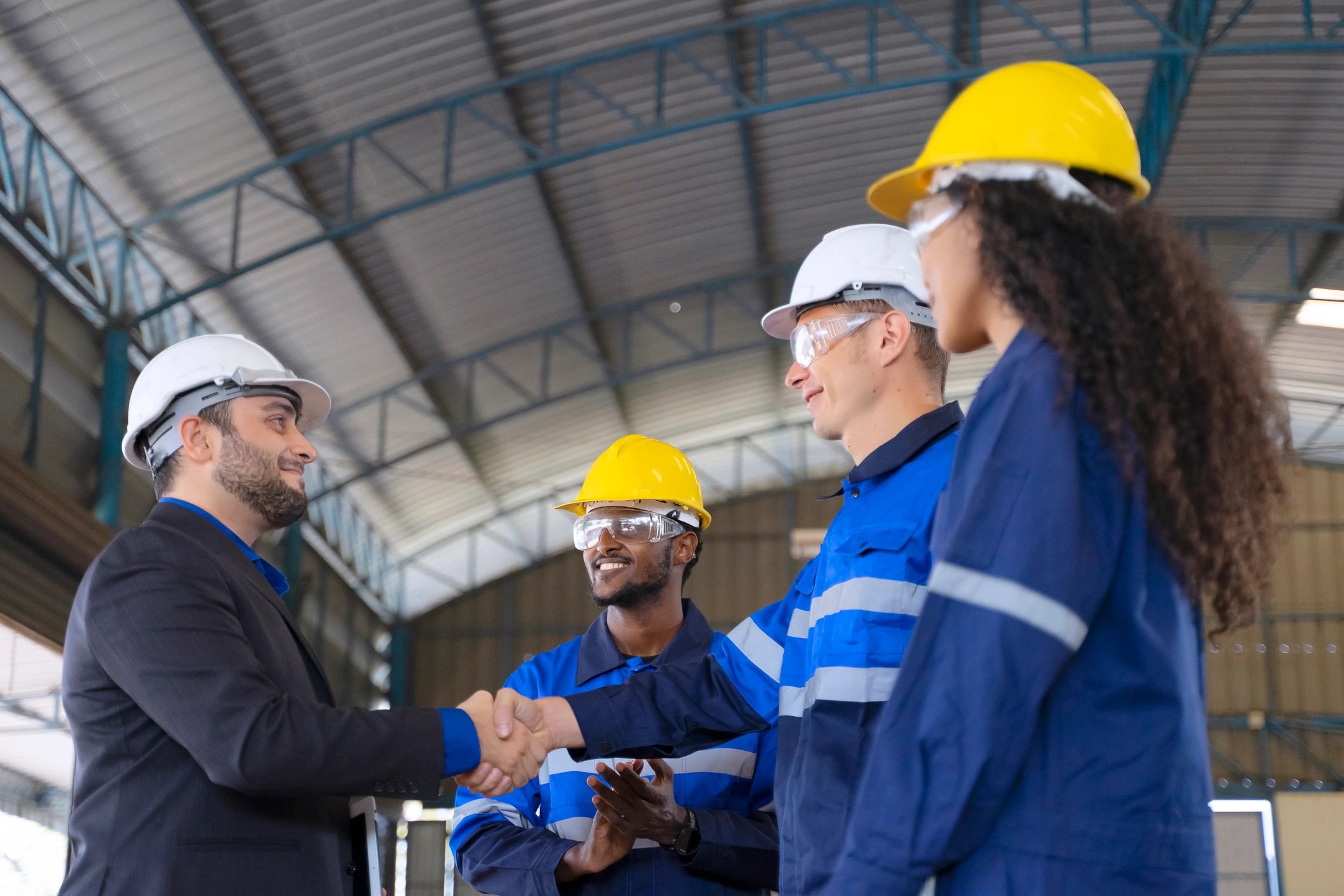 Industrial worker in a production environment
